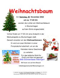 Blumenhagen - Weihnachtsbaum wird am 26.11.2022 aufgestellt